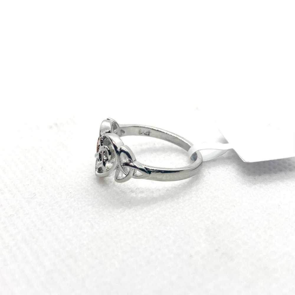 Silver Plated Celtic Heart Knot Ring Size 9 - Picture 5 of 8